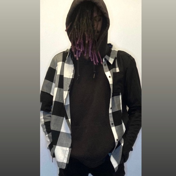 Unisex Up-cycled Patchwork Button-Up - Picture 2 of 5